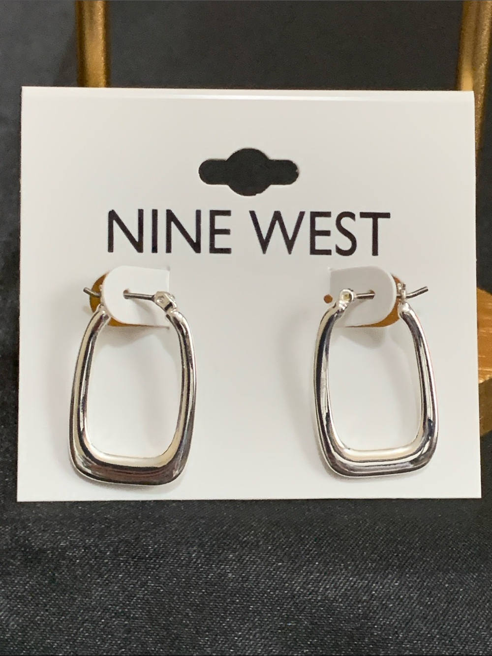 NWT Nine West silver tone earrings